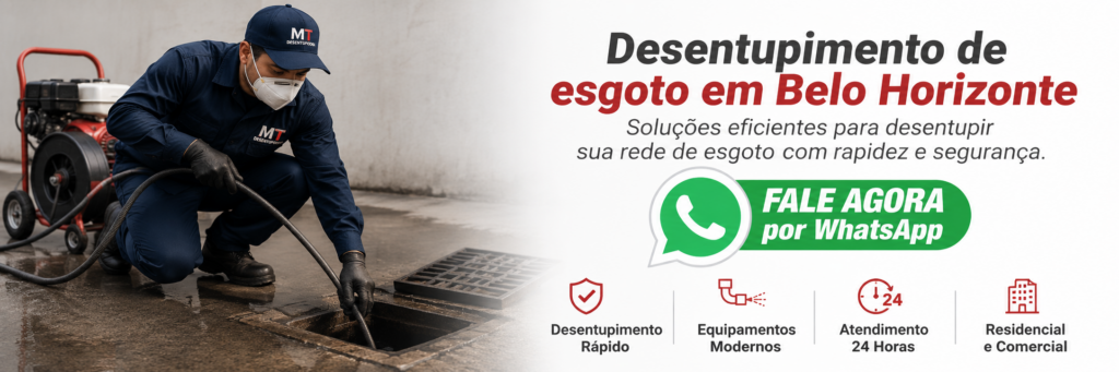 serviço de desentupimento de esgoto em belo horizonte