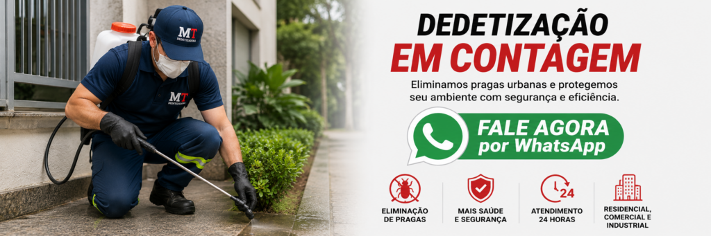 equipe realizando serviço de dedetização em contagem para controle de baratas ratos formigas e outras pragas urbanas