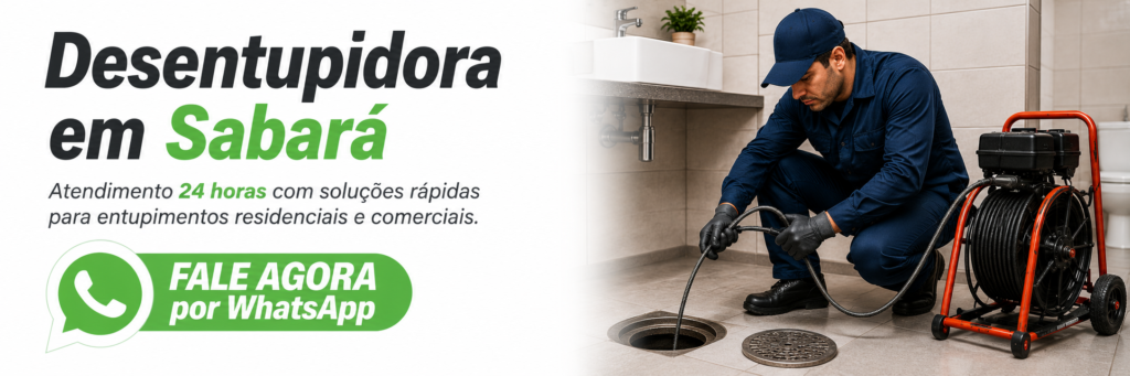 Desentupidora em Sabará com atendimento 24 horas para desentupimento residencial e comercial.